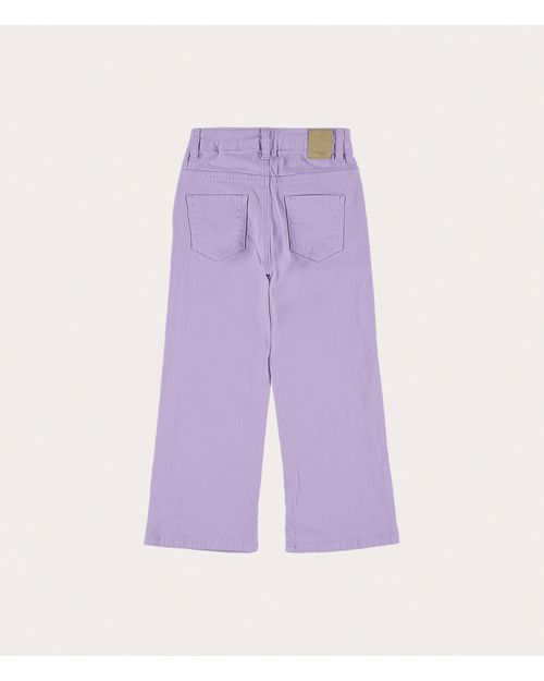 Calça Infantil Menina Wide Leg Com Fenda Em Sarja Malwee Kids