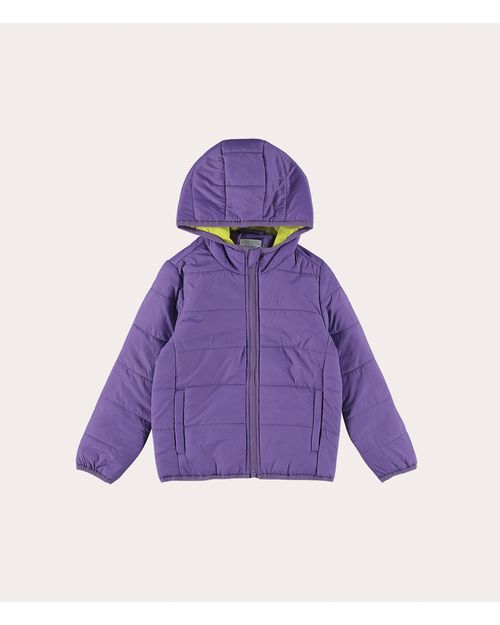 Jaqueta Infantil Puffer Unissex Com Capuz Em Tafetá Malwee Kids