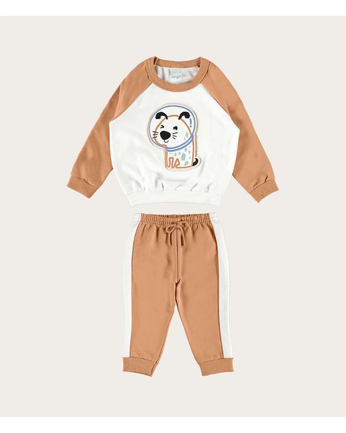 Conjunto Infantil Menino Cachorrinho Em Moletinho Leve Malwee Kids