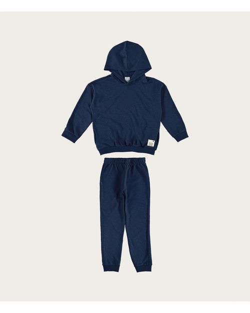 Conjunto Infantil Unissex Com Capuz Em Moletom Desfibrado Malwee Kids