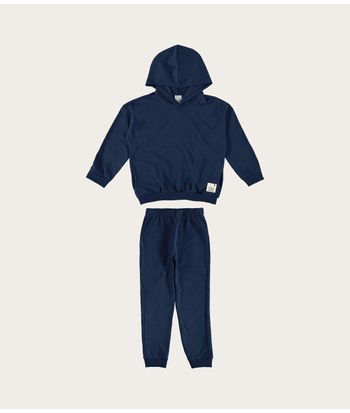 Conjunto Infantil Unissex Com Capuz Em Moletom Desfibrado Malwee Kids