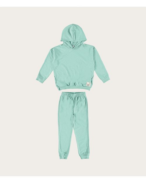 Conjunto Infantil Unissex Com Capuz Em Moletom Desfibrado Malwee Kids