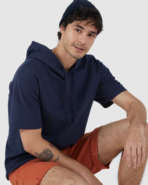 Camiseta Box Masculina Com Capuz Em Moletom Sem Flanela