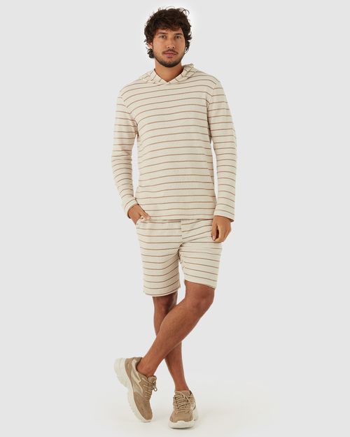 Bermuda Comfort Masculina Em Malha Listrada