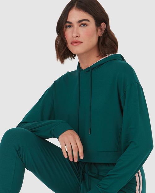 Blusão Básico Feminino Capuz Forrado Em Moletinho De Viscose