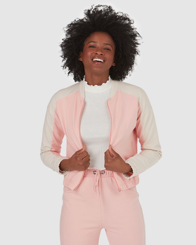 Jaqueta Bomber Feminina Em Moletinho De Viscose