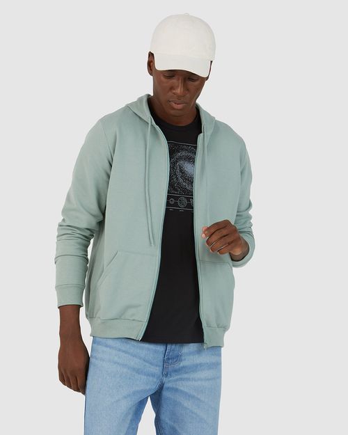 Jaqueta Básica Masculina Com Capuz Em Moletom Flanelado
