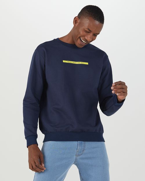 Blusão Masculino Manga Longa Relax, Enjoy The Way Em Moletom Flanelado