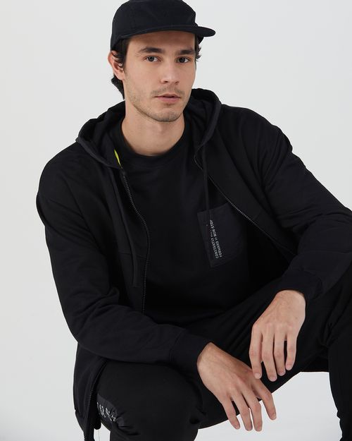 Jaqueta Masculina Relaxed Fit Estampa Costas Em Moletom Flanelado