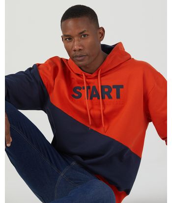 Blusão Masculino Box Bicolor Start Em Moletom Flanelado