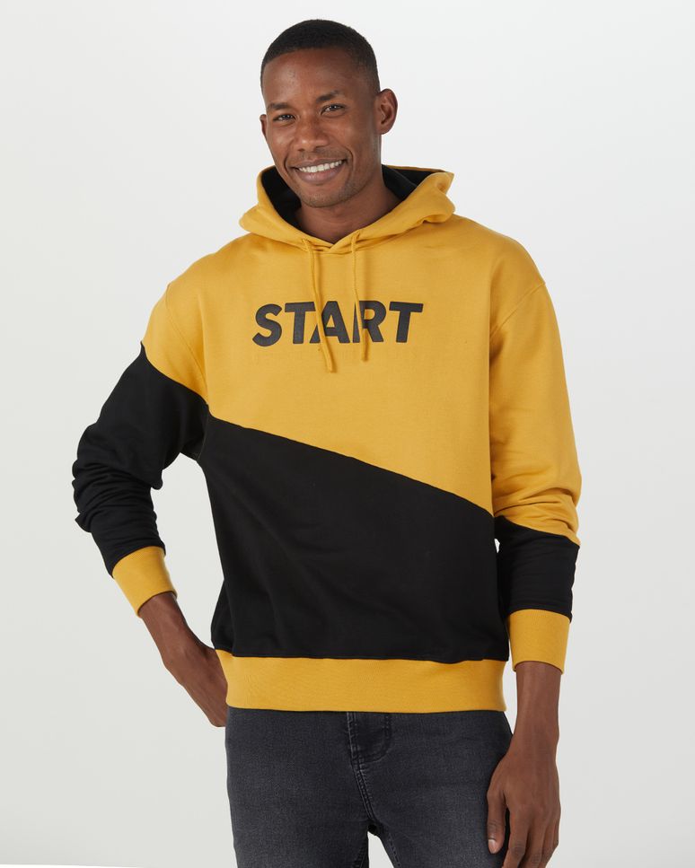 Blusão Masculino Box Bicolor Start Em Moletom Flanelado