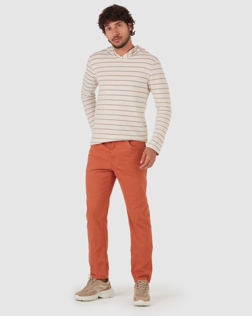 Calça Masculina Slim Em Sarja Com Elastano