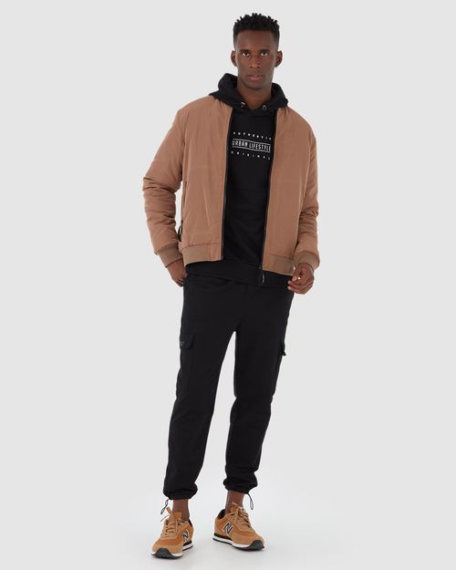 Blusão Oversized Masculino Bolso Embutido Em Moletom Flanelado
