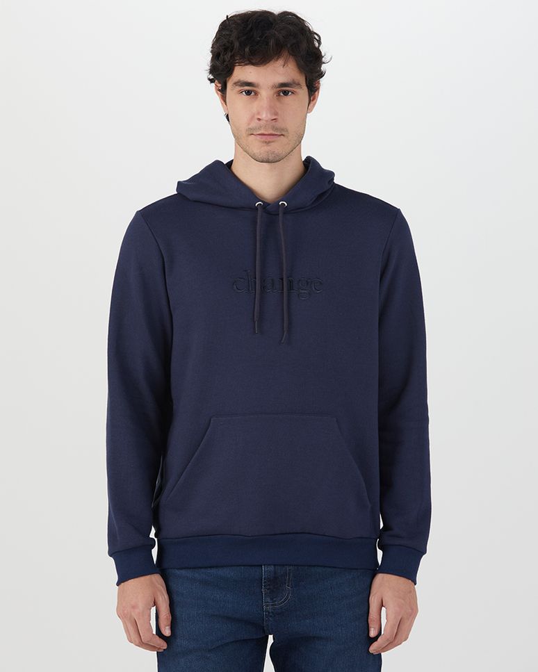 Blusão Masculino Bordado Frontal Em Moletom Pet Reciclado