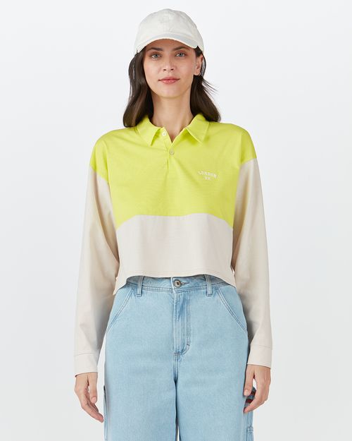 Blusa Feminina Peitilho Frontal Bicolor Em Algodão