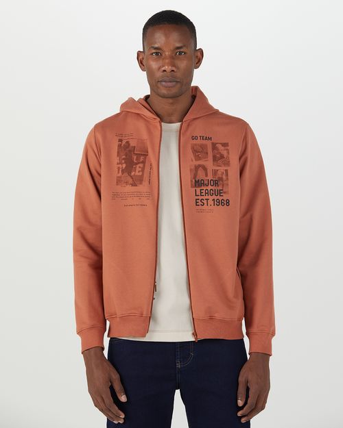 Jaqueta Masculina Major League Em Moletom Flanelado