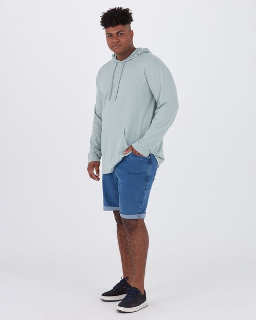 Bermuda Masculina Plus Size Em Jeans Com Elastano