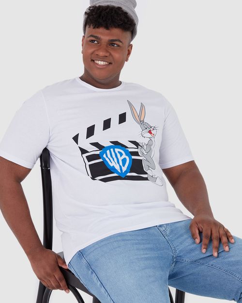 Camiseta Masculina Plus Size Pernalonga Looney Tunes® Em Algodão