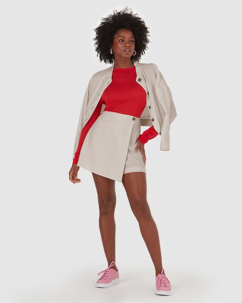 Shorts Saia Feminino Evasê Em Viscolinho