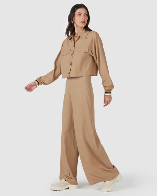 Camisa Feminina Punho Retilínea Em Viscose