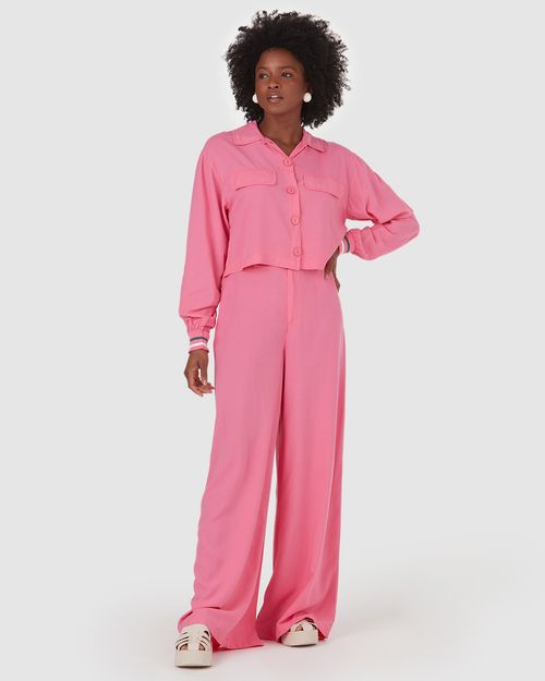 Camisa Feminina Punho Retilínea Em Viscose