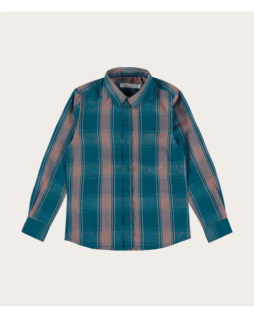 Camisa Infantil Menino Xadrez Em Tricoline Malwee Kids