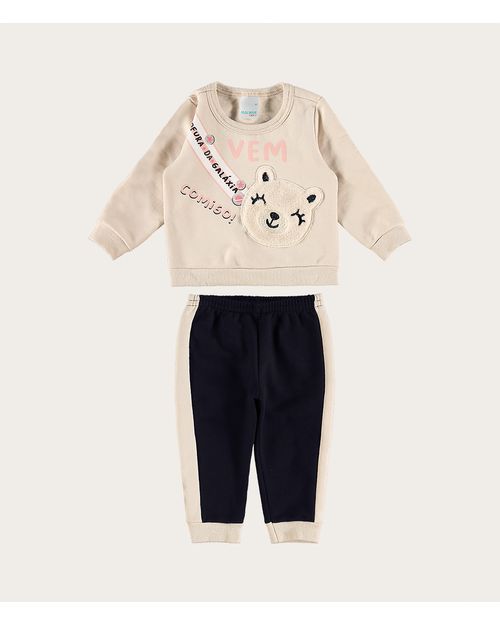 Conjunto Infantil Menina Ursinho Aplique Pelúcia Malwee Kids
