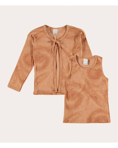 Conjunto Infantil Menina Cardigan Em Ribana Malwee Kids