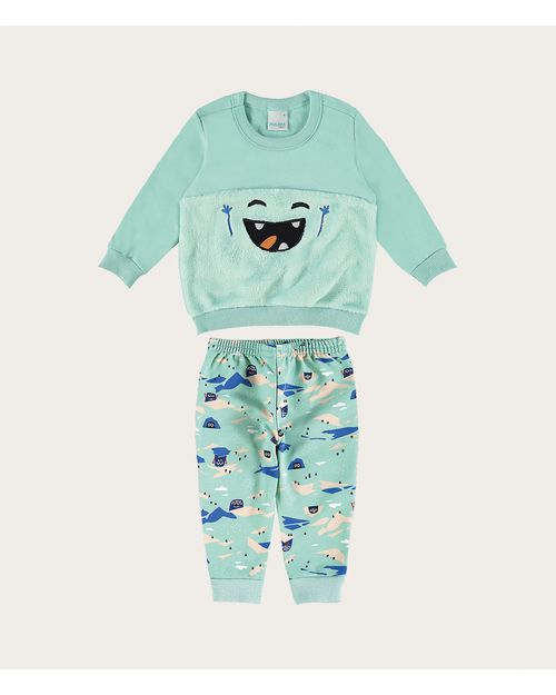 Conjunto Infantil Menino Monstrinho Em Pelúcia Malwee Kids