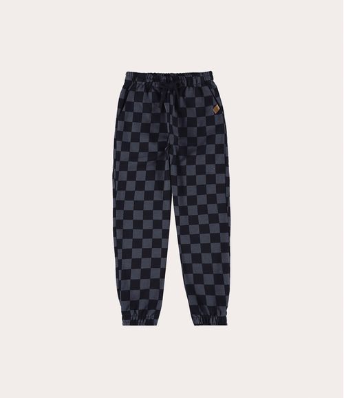 Calça Infantil Menino Quadriculada Em Moletinho Malwee Kids