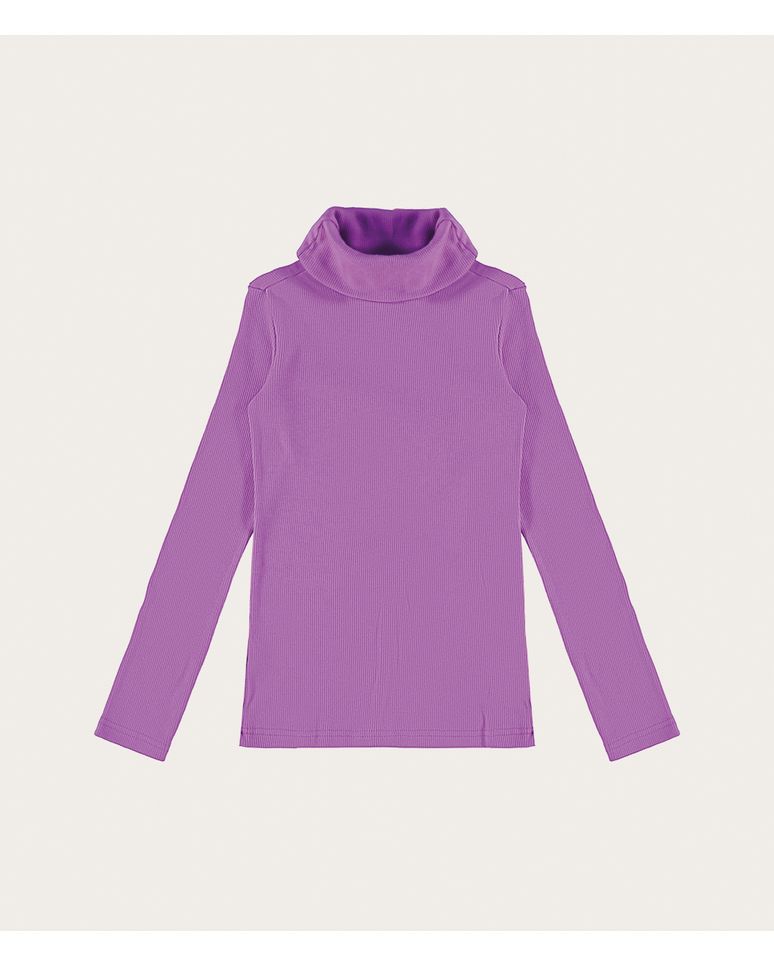 Blusa Infantil Menina Gola Alta Manga Longa Em Ribana Malwee Kids