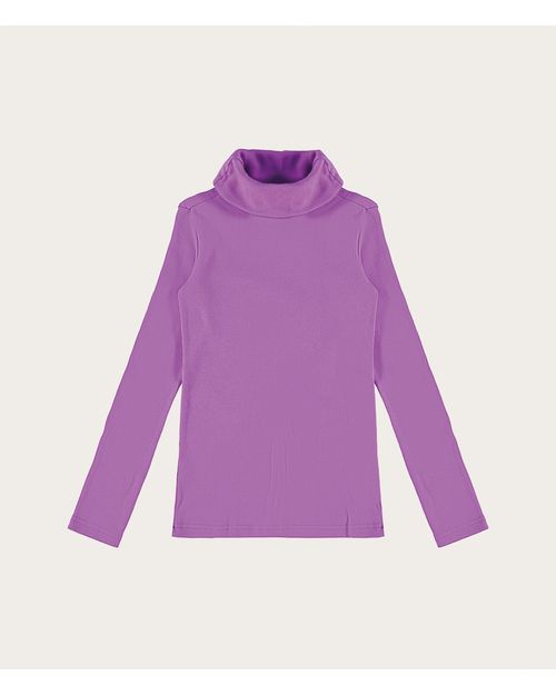 Blusa Infantil Menina Gola Alta Manga Longa Em Ribana Malwee Kids
