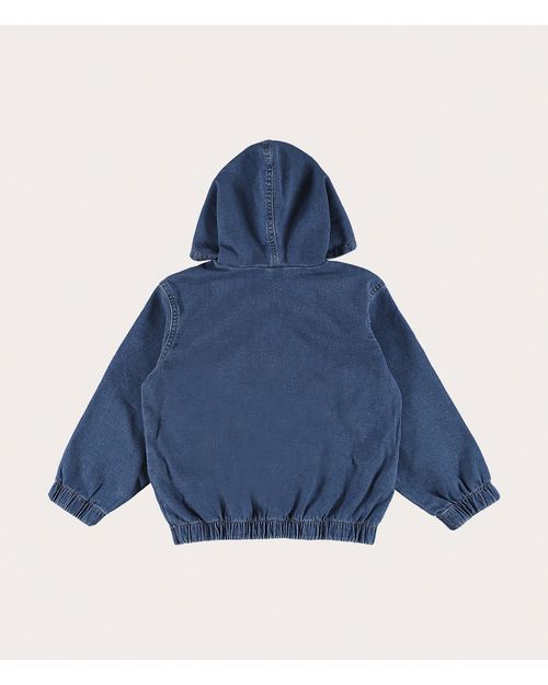 Blusão Infantil Unissex Bolso Canguru Em Jeans Malwee Kids