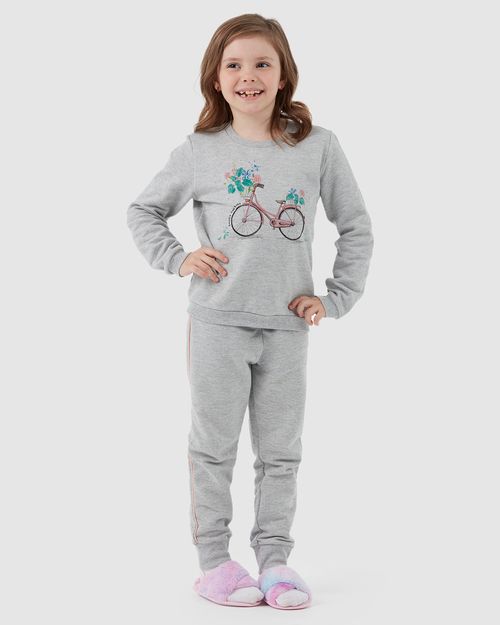 Pijama Infantil Menina Enjoy The Ride Moletom Stretch Malwee Kids