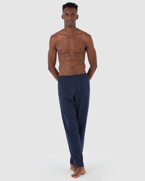 Calça Masculina Cós Elástico Em Algodão
