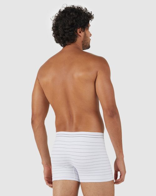 Cueca Boxer Listrada Sem Costura Em Poliamida