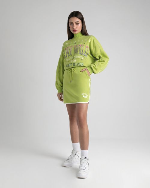 Blusão Alongado Feminino Gola Alta Em Moletom Flanelado - ENFIM