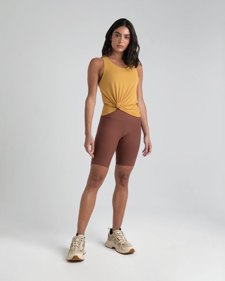 Bermuda Feminina Ciclista Cintura Alta Malha Com Proteção UV50+ - ENFIM