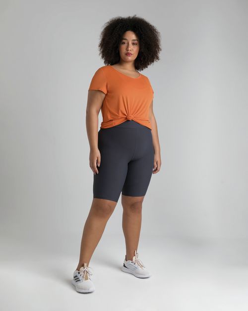 Bermuda Feminina Ciclista Plus Size Malha Com Proteção UV50+ - ENFIM