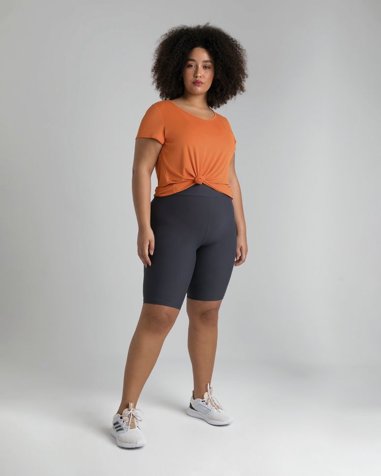 Bermuda Feminina Ciclista Plus Size Malha Com Proteção UV50+ - ENFIM