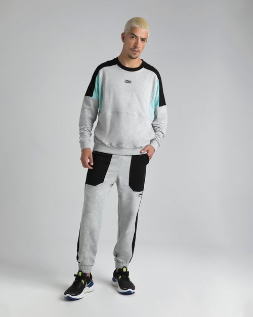 Calça Jogger Masculina Em Moletom Stretch Mescla - ENFIM
