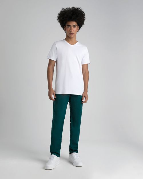 Calça Chino Loose Masculina Em Sarja Com Elastano - ENFIM
