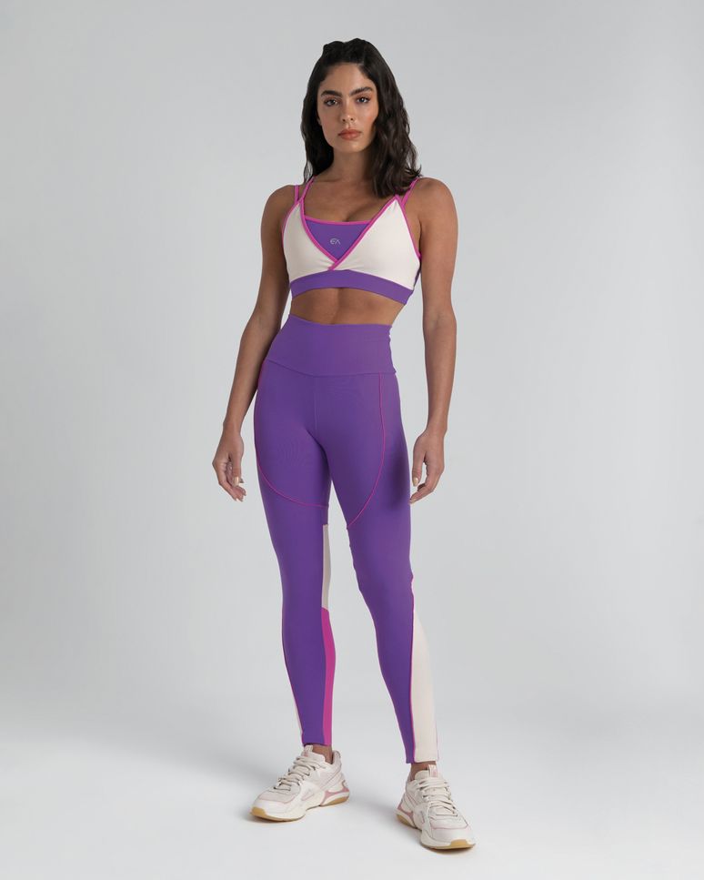 Calça Legging Feminina Recortes Em Malha Proteção UV50+ - ENFIM