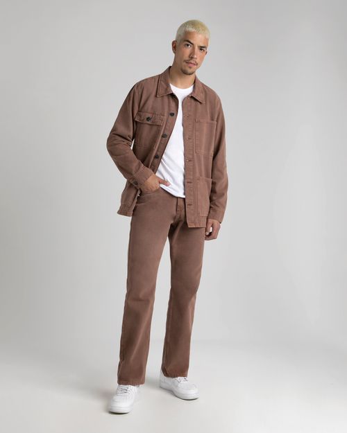 Calça Reta Masculina Em Sarja 100% Algodão  - ENFIM