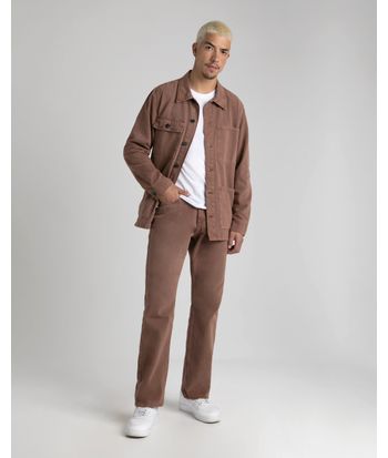 Calça Reta Masculina Em Sarja 100% Algodão  - ENFIM
