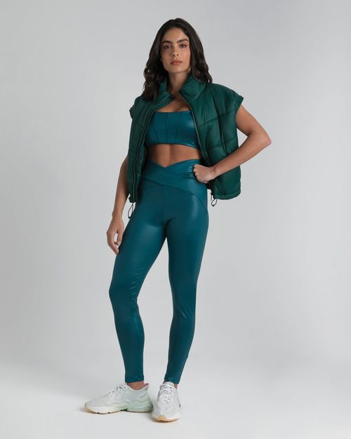 Calça Legging Feminina Cós Transpassado Em Malha Cirrê - ENFIM