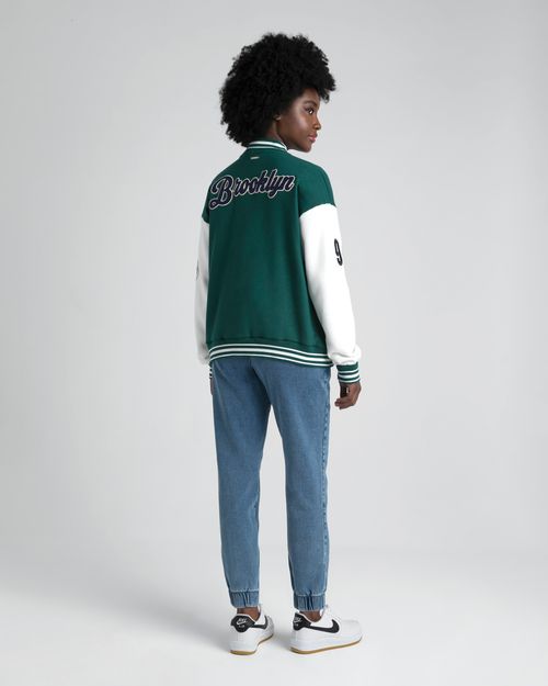 Jaqueta Bomber Feminina Brooklyn Em Moletom - ENFIM