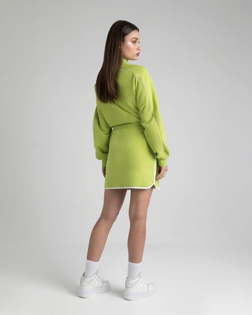Blusão Alongado Feminino Gola Alta Em Moletom Flanelado - ENFIM