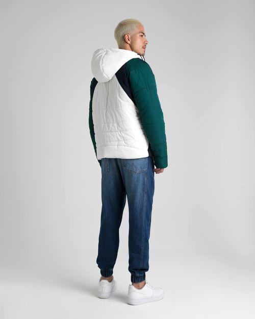 Jaqueta Puffer Masculina Com Capuz Em Poliéster - ENFIM