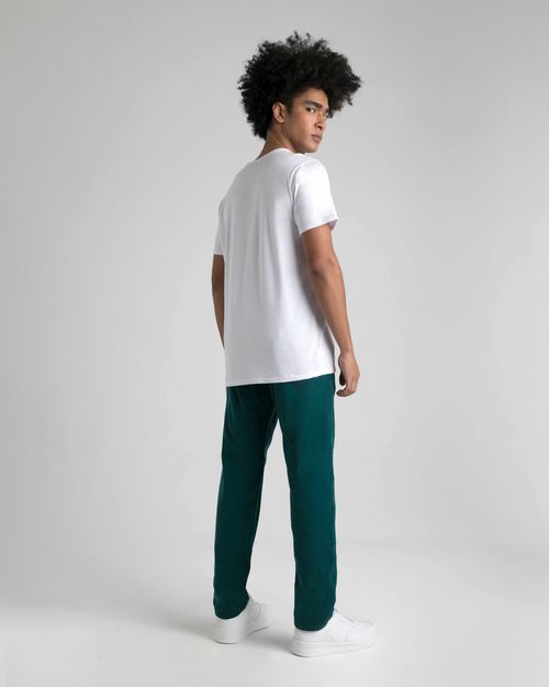Calça Chino Loose Masculina Em Sarja Com Elastano - ENFIM